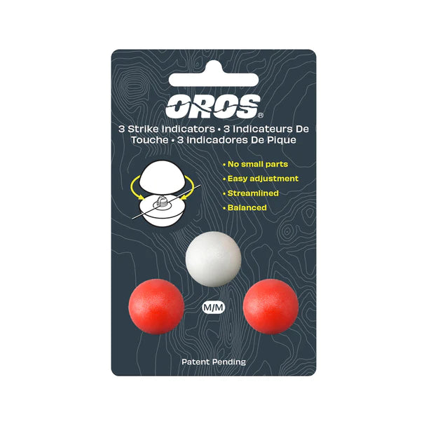 Oros 3-Pack Red & White Strike Indicators