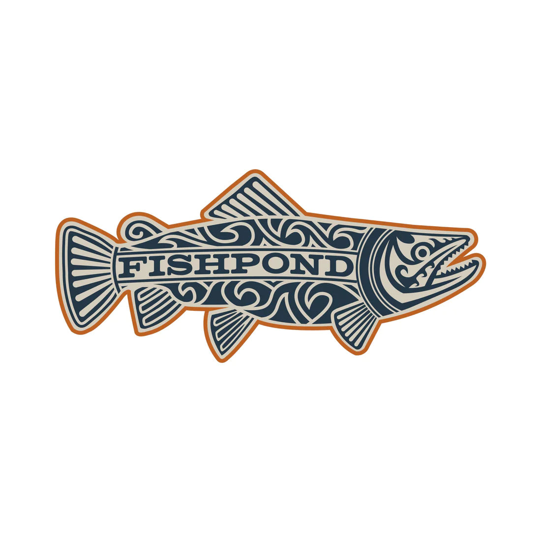 Fishpond Māori trout sticker