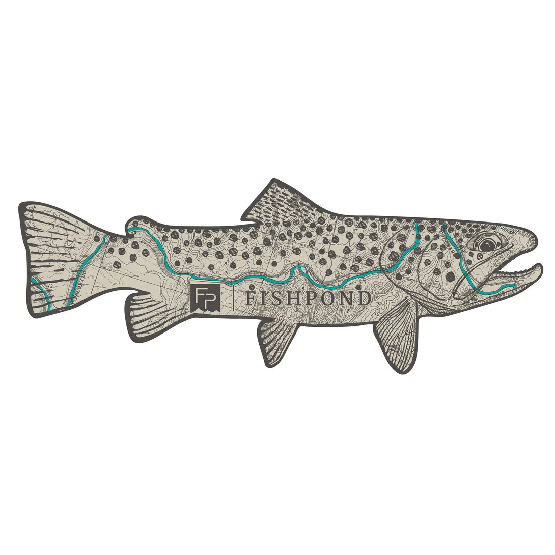 Fishpond Topo Trout Sticker - 8” Sticker